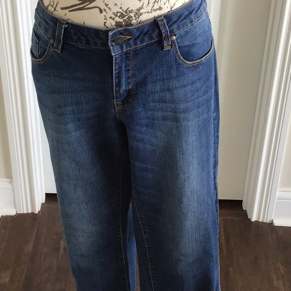 Max Jeans cropped stretch denim jeans with ankle zippers Sz 10